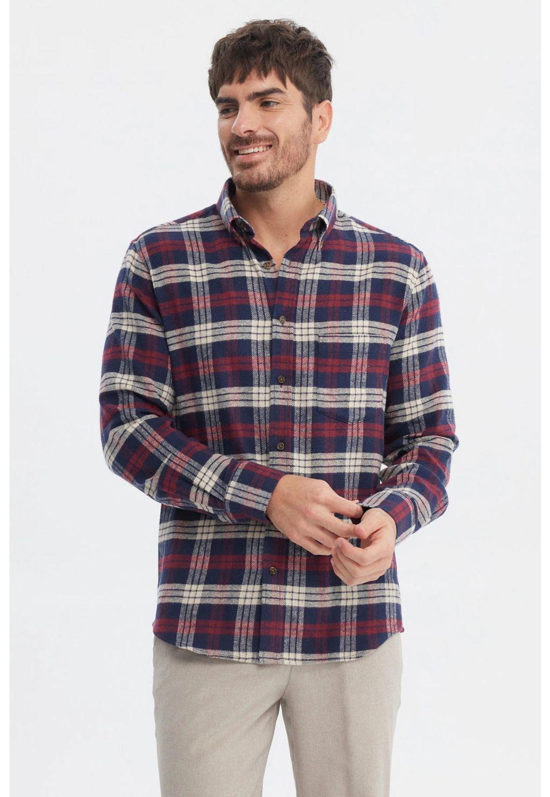 Camisa Hombre Franela Básica Damasco-0