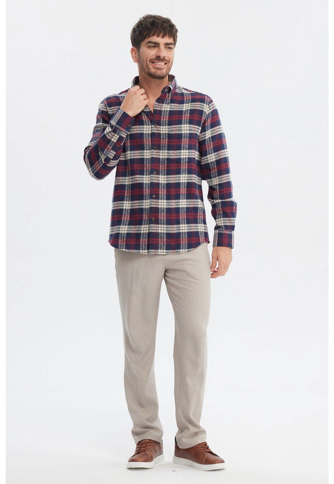 Camisa Hombre Franela Básica Damasco-3