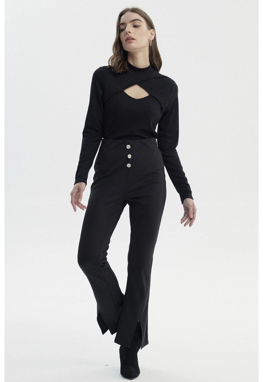 Calza Mujer Slim Negro-3