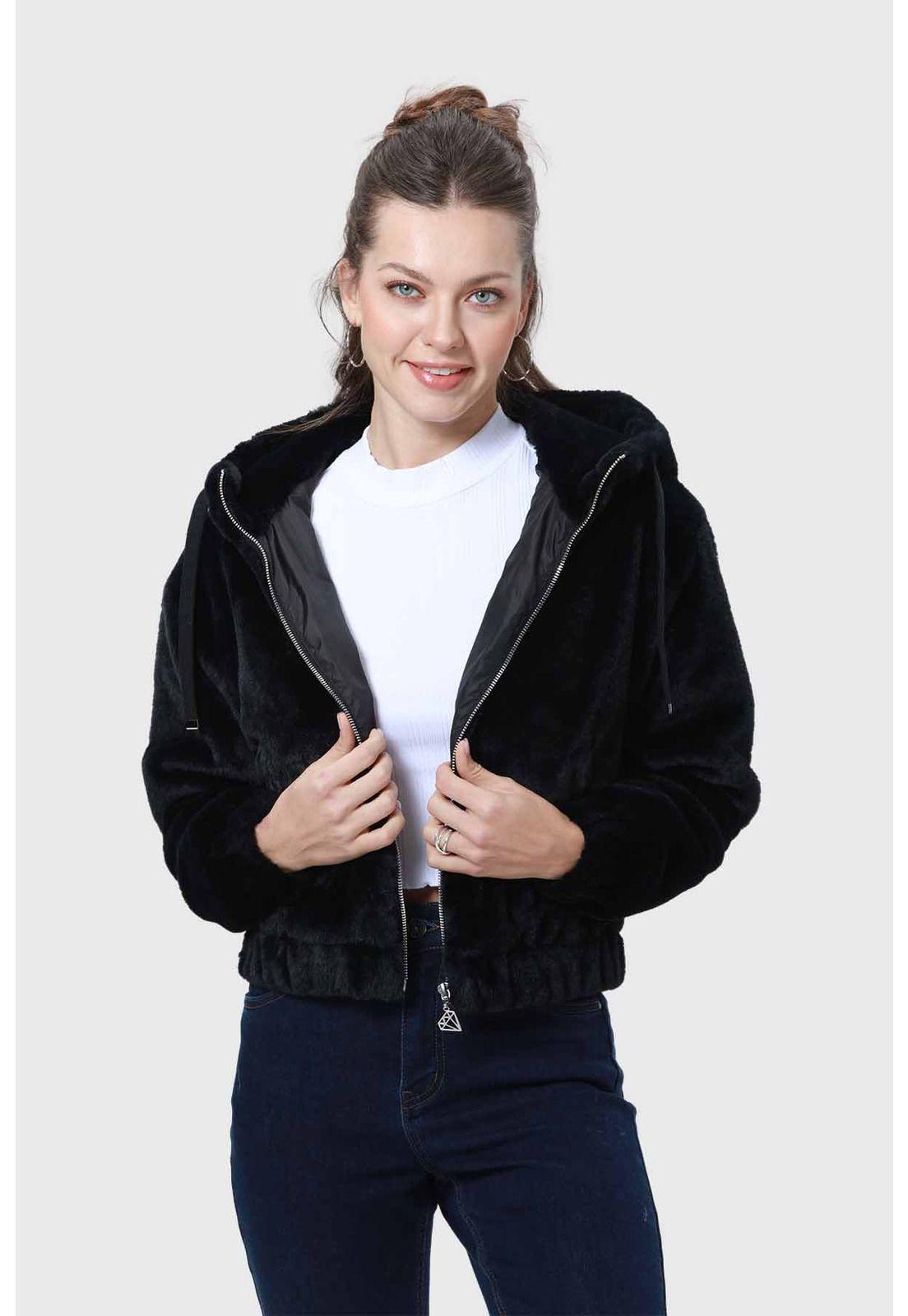 Chaqueta Mujer Polar Negro-0