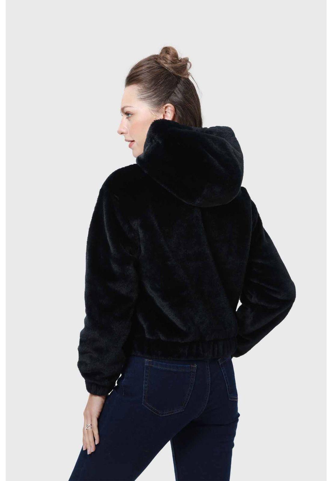 Chaqueta Mujer Polar Negro-2