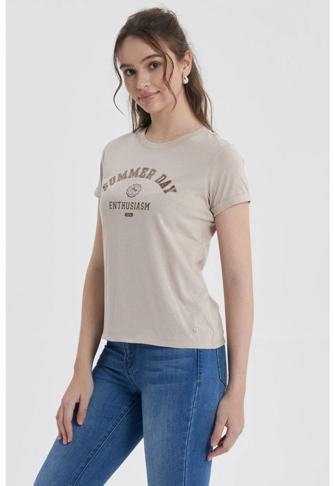 Polera Mujer Gráfica Roll Up Beige-1