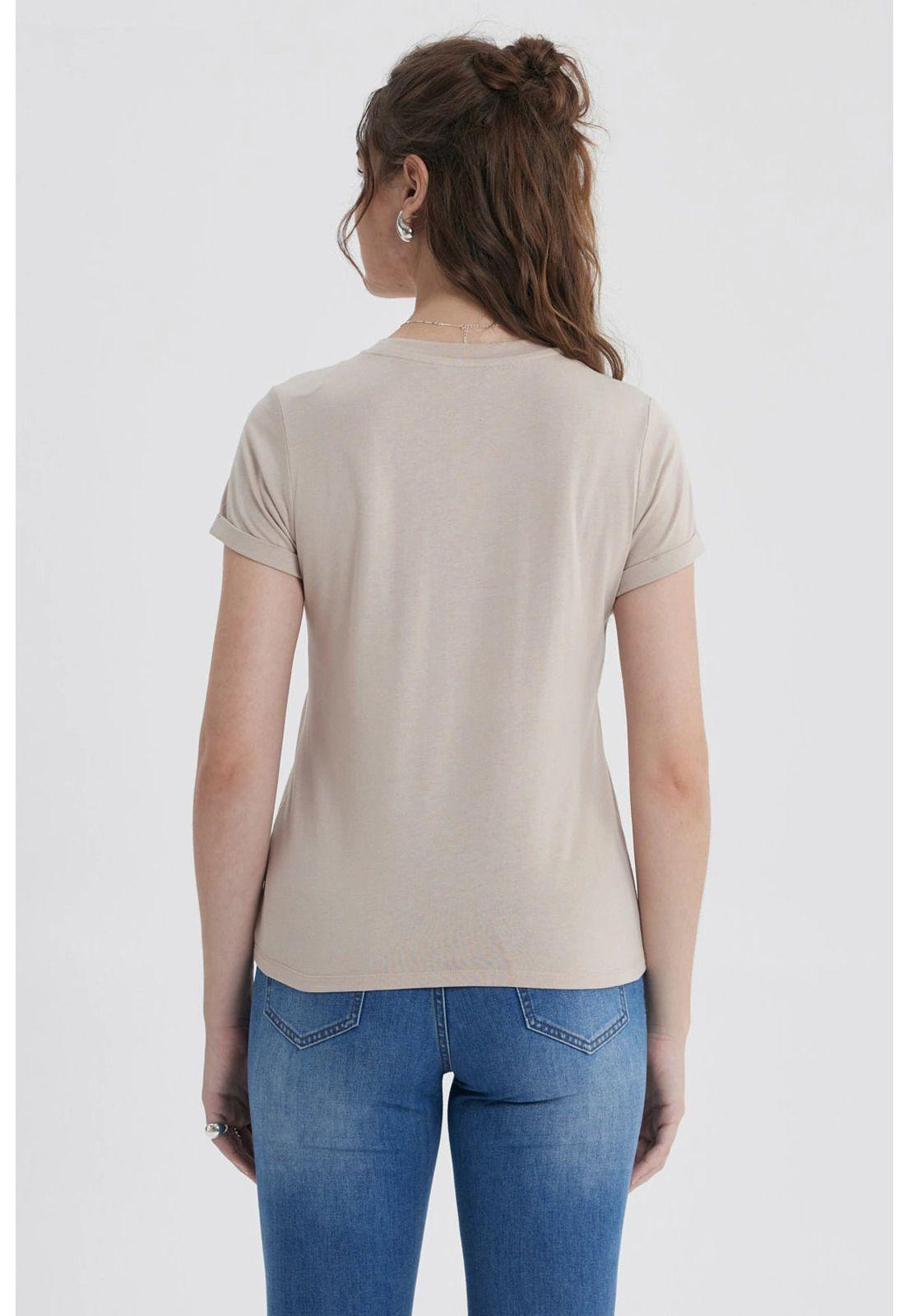 Polera Mujer Gráfica Roll Up Beige-2