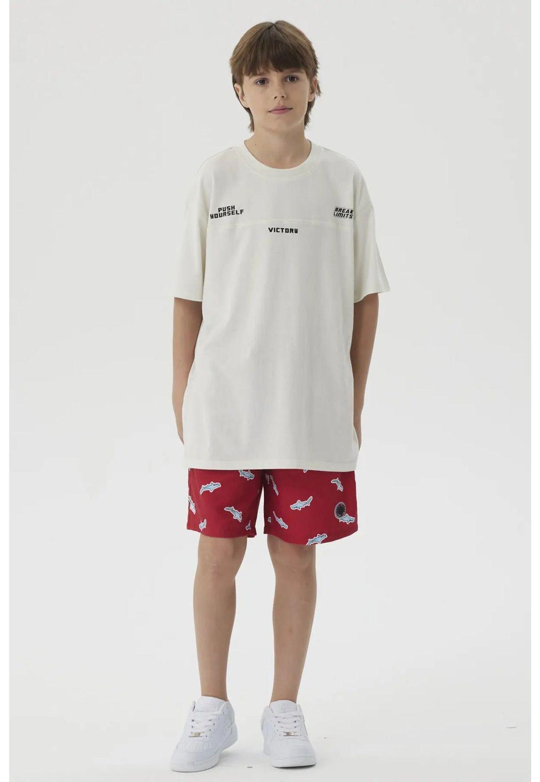 Short de Baño Niño Básico Print Rojo-3