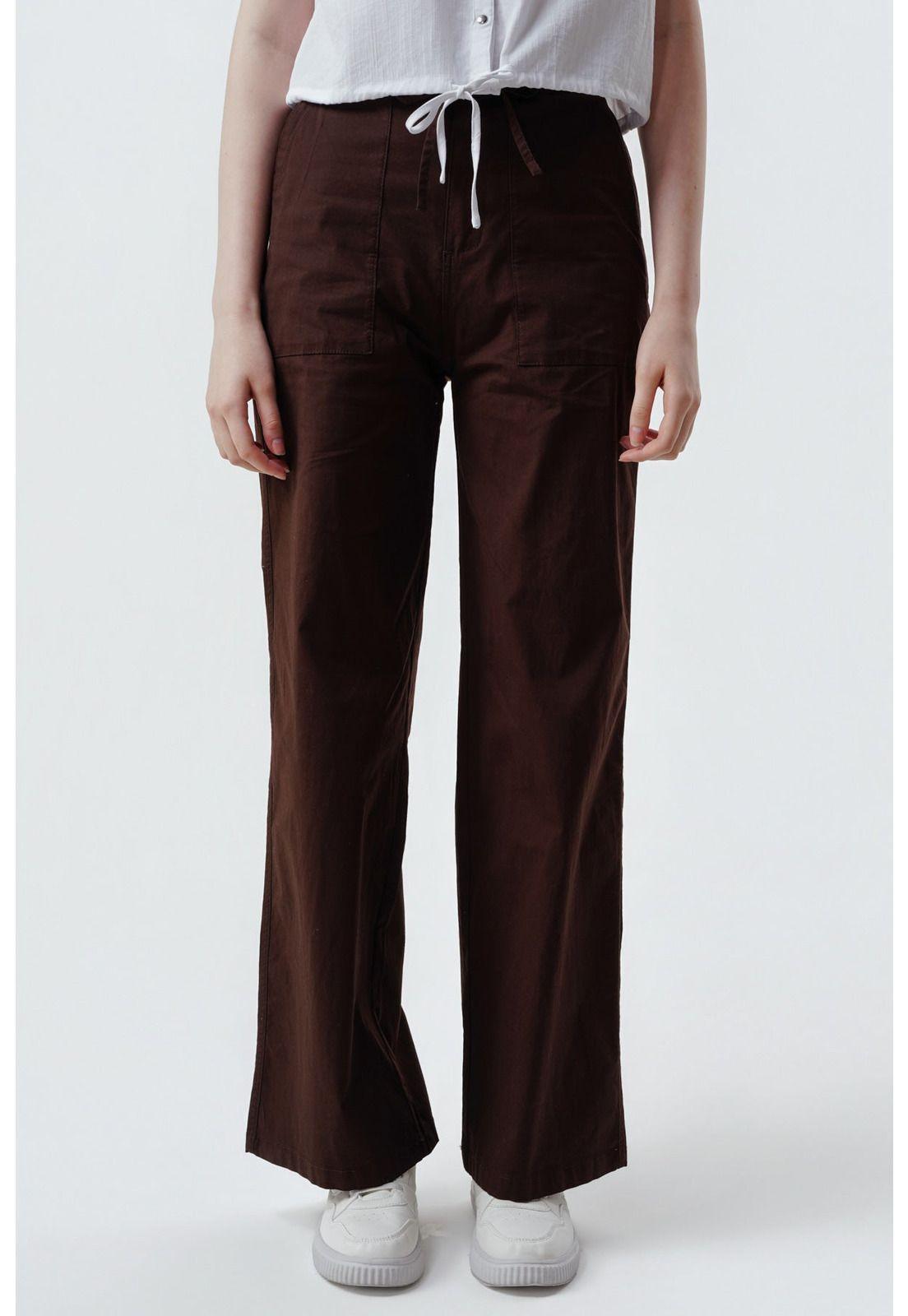 Pantalón Mujer Wide Leg Chocolate - ll-0