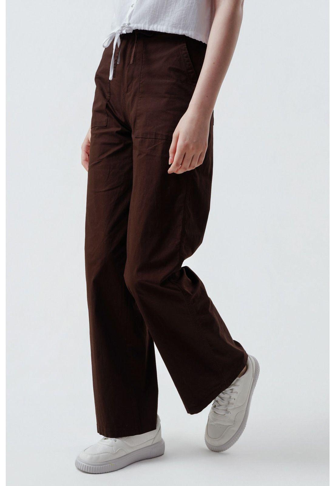 Pantalón Mujer Wide Leg Chocolate - ll-1