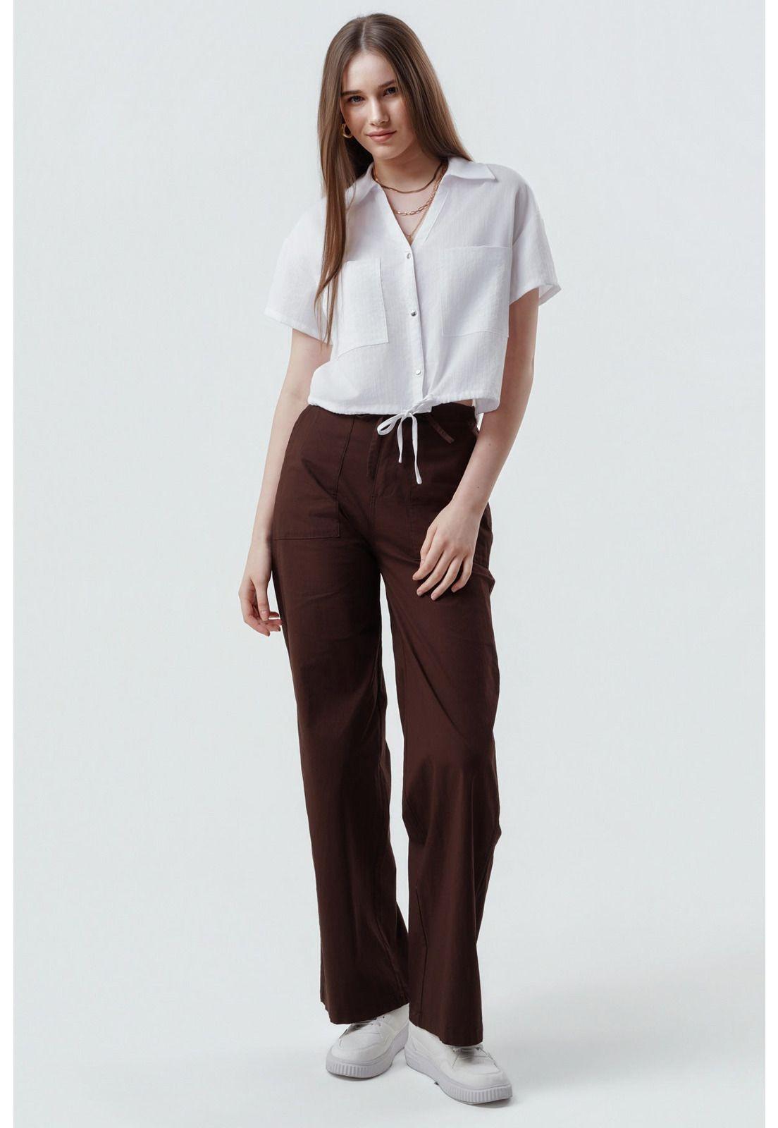 Pantalón Mujer Wide Leg Chocolate - ll-3