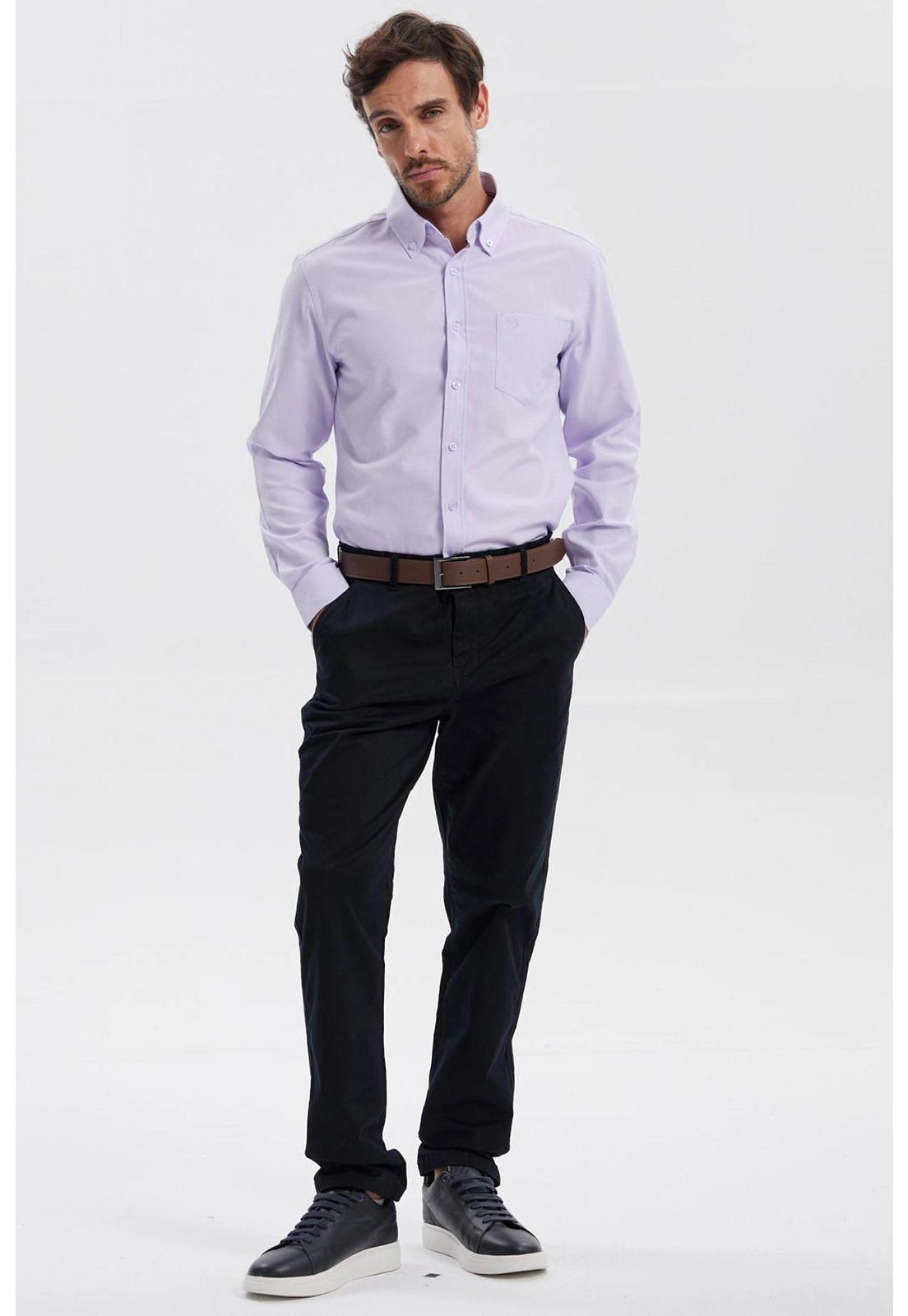 Camisa Hombre Oxford Lila - lll-3