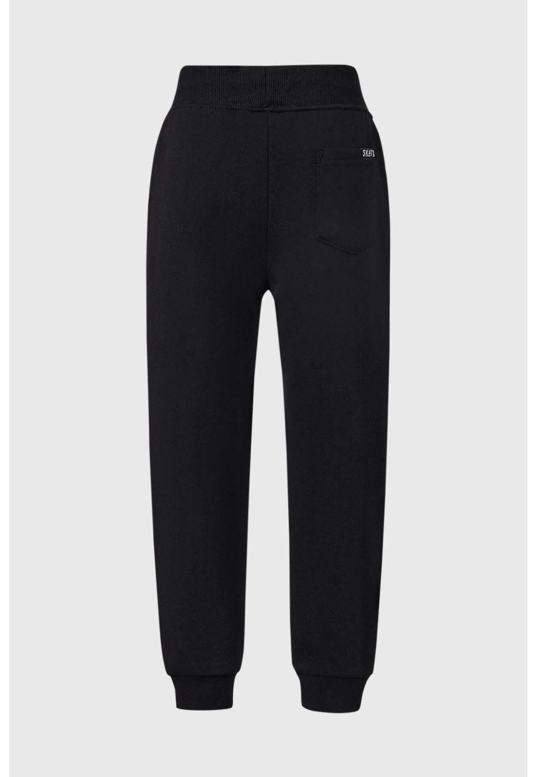 Pantalón Buzo Niño Jogger Print Negro-1