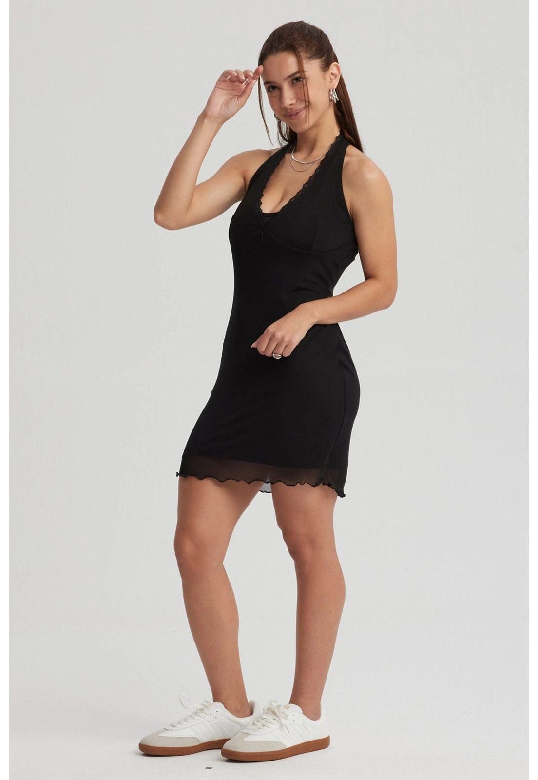 Vestido Mujer Corto Negro - ll-3