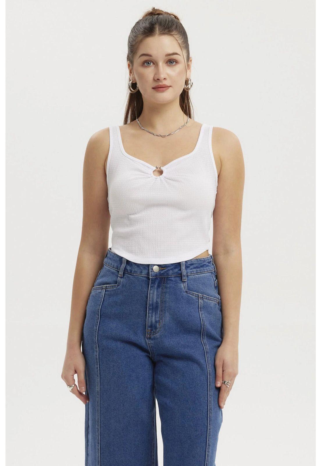 Polera Mujer Argolla Blanco-0