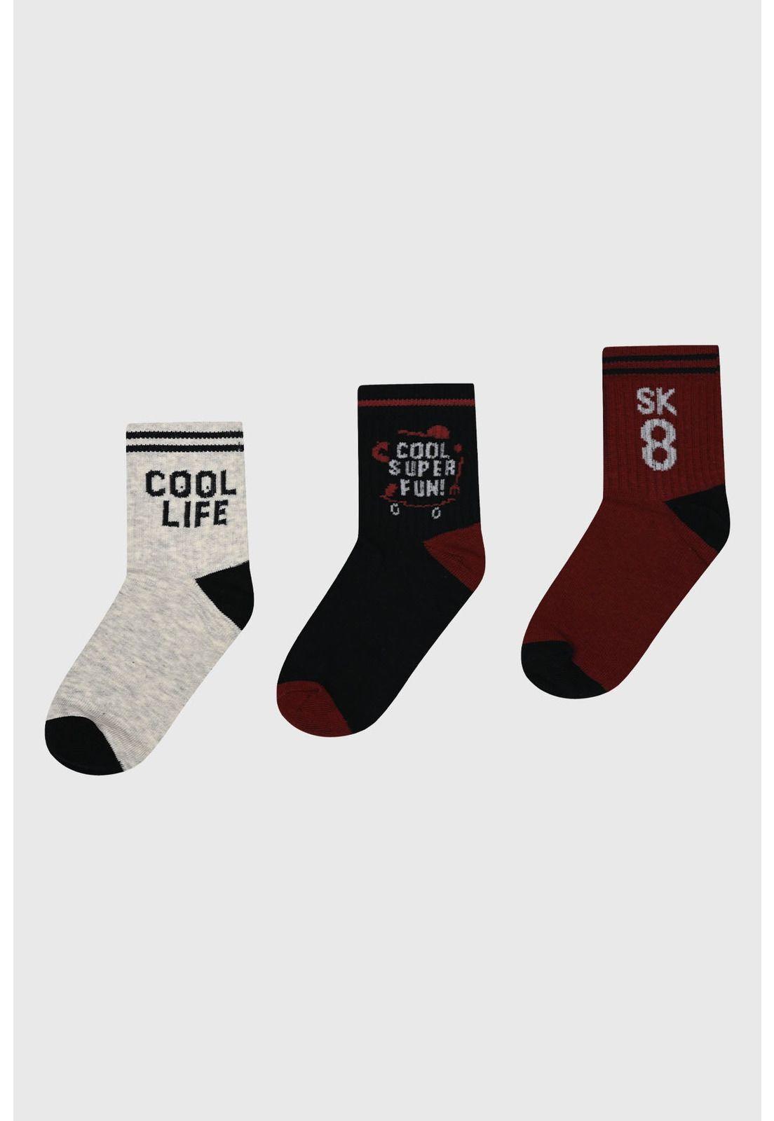 Calcetín Niño Tripack Marron-0