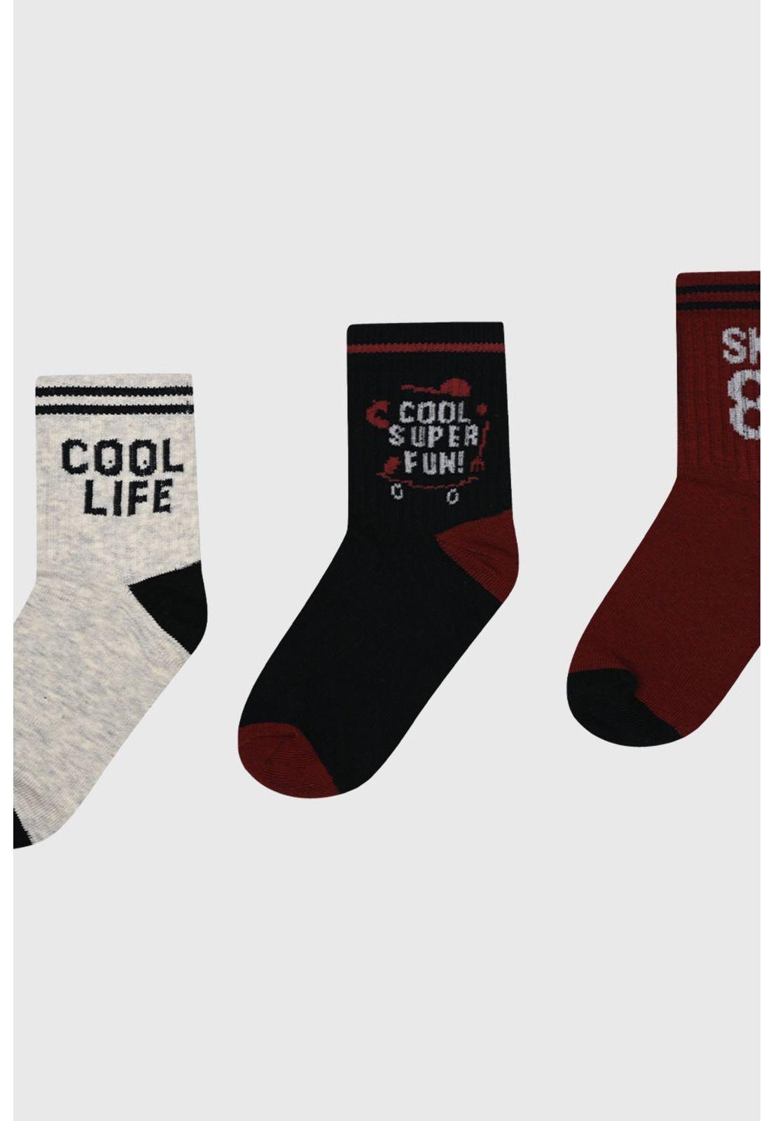 Calcetín Niño Tripack Marron-1