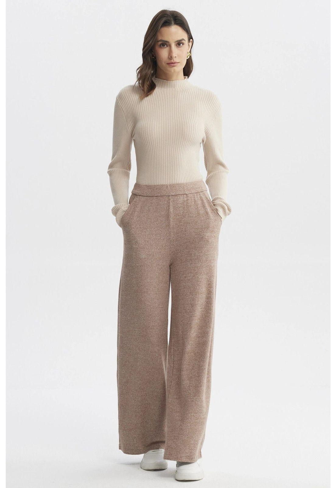 Pantalón Mujer Recto Café - ll-3