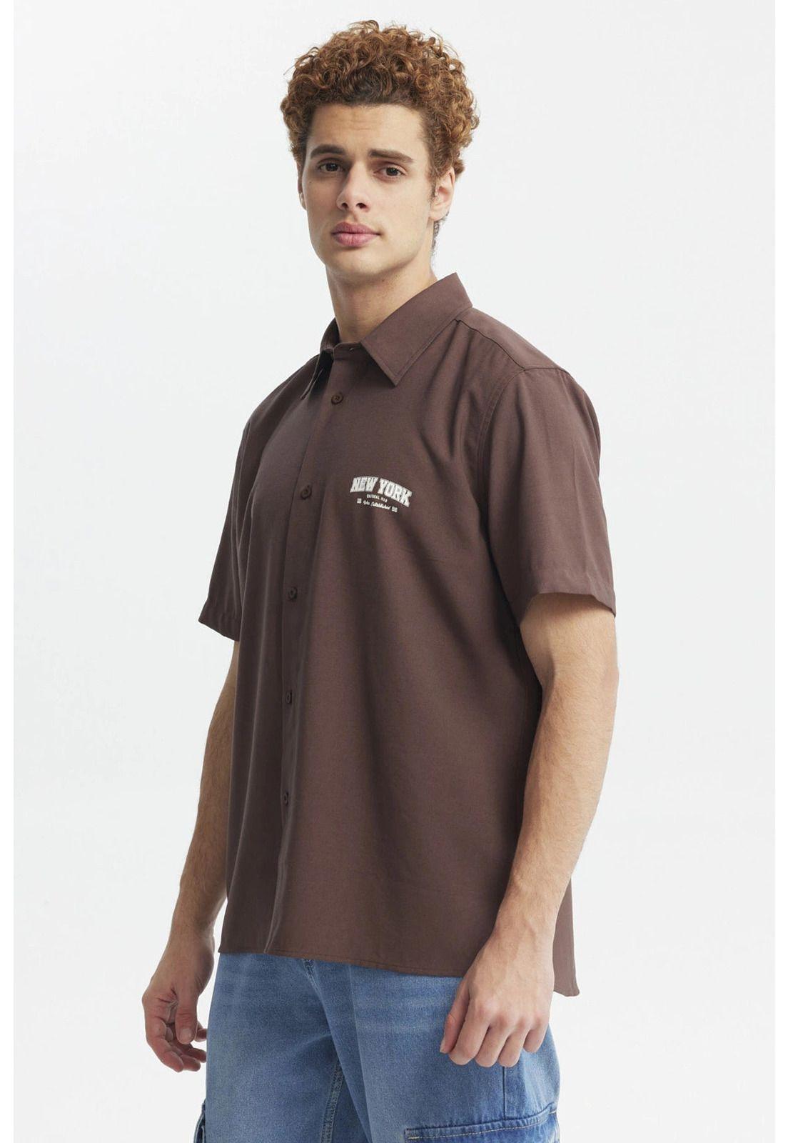 Camisa Hombre Oversize City Chocolate-1