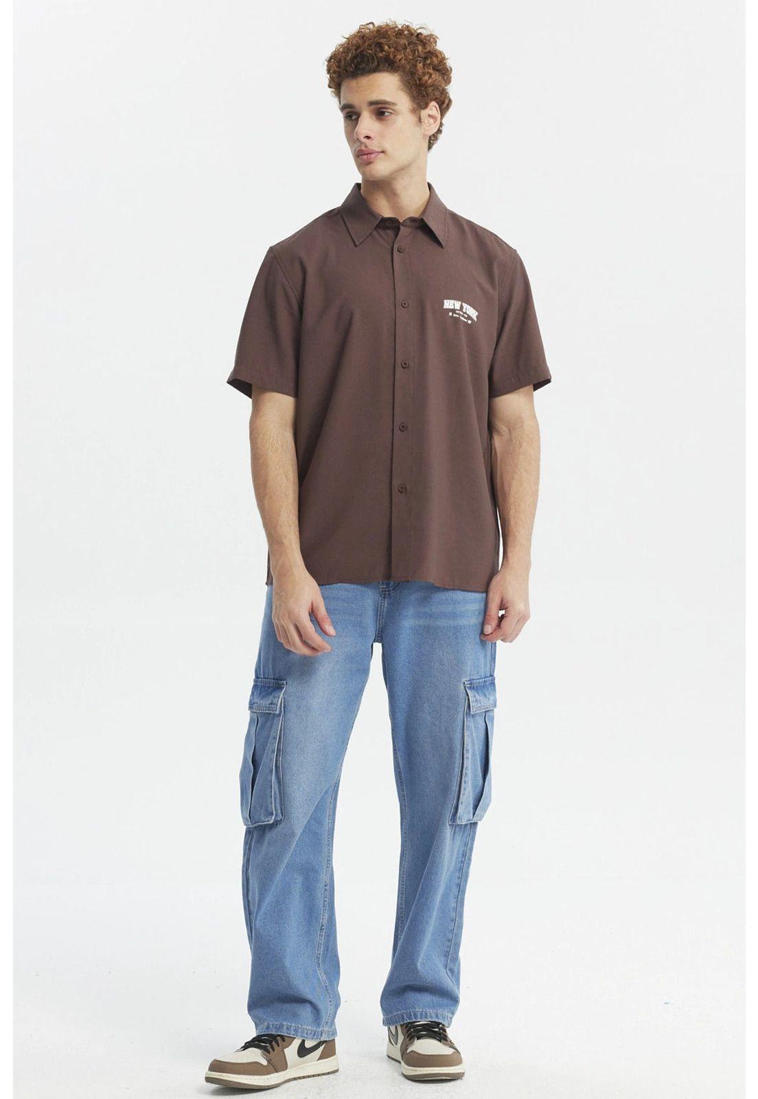 Camisa Hombre Oversize City Chocolate-2