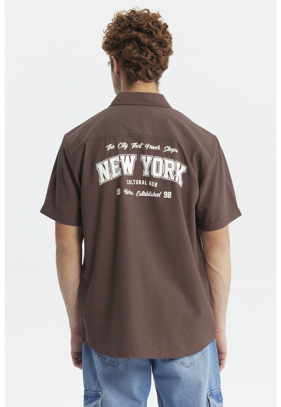 Camisa Hombre Oversize City Chocolate-3