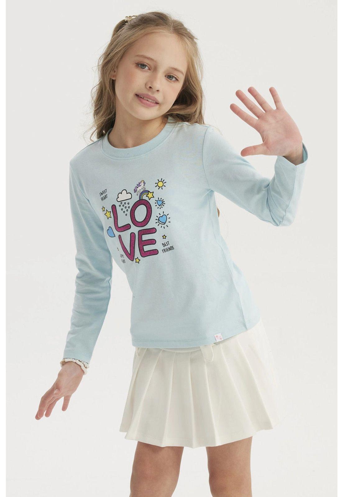 Polera Niña Básica Toddler Celeste-1