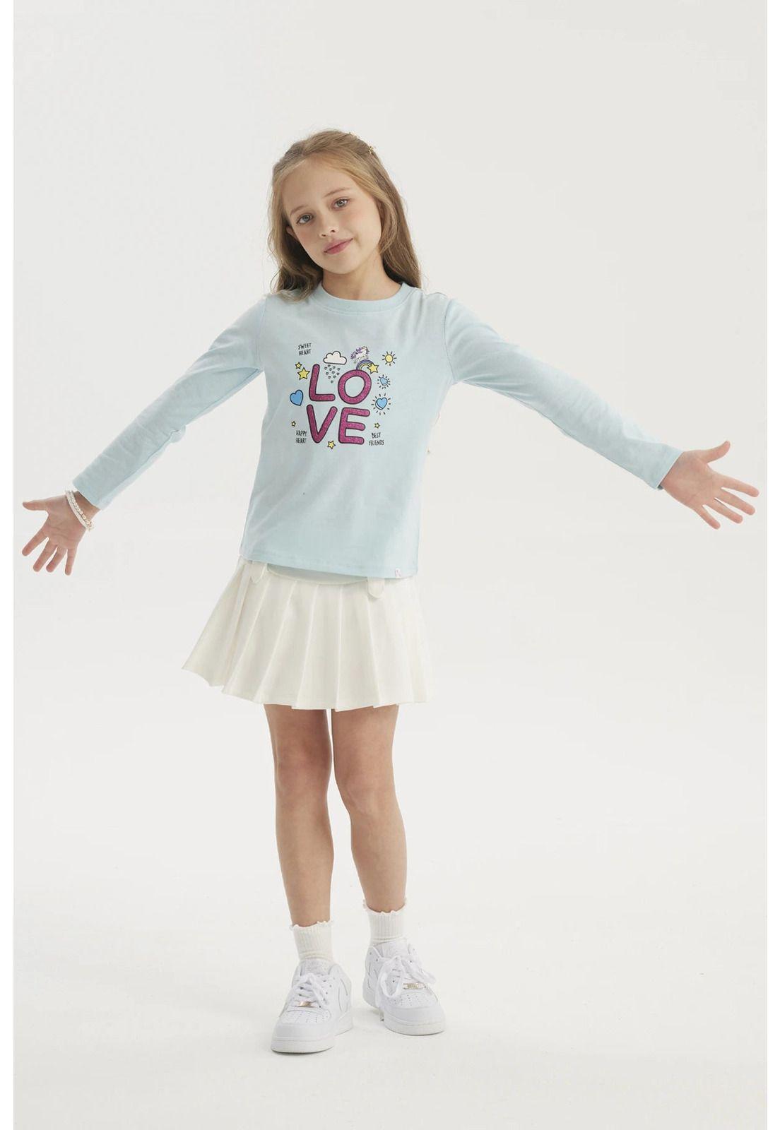 Polera Niña Básica Toddler Celeste-3