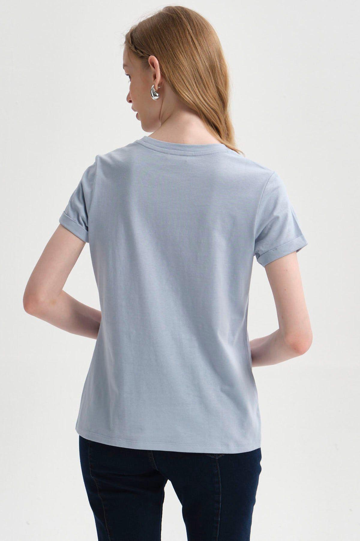 Polera Mujer Gráfica Roll Up Celeste-2