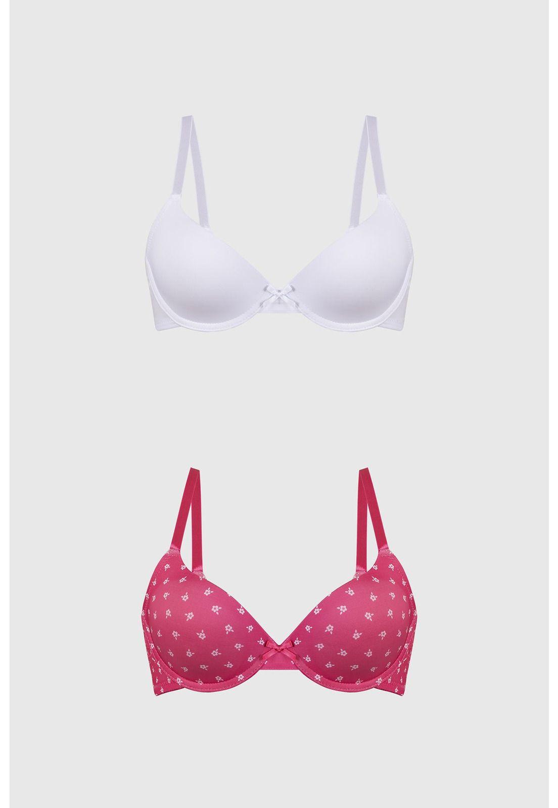 Sostén Mujer Bipack Copa Soft Liso Estampado Fucsia-0