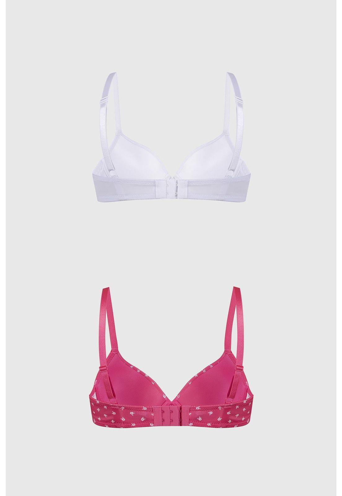 Sostén Mujer Bipack Copa Soft Liso Estampado Fucsia-1
