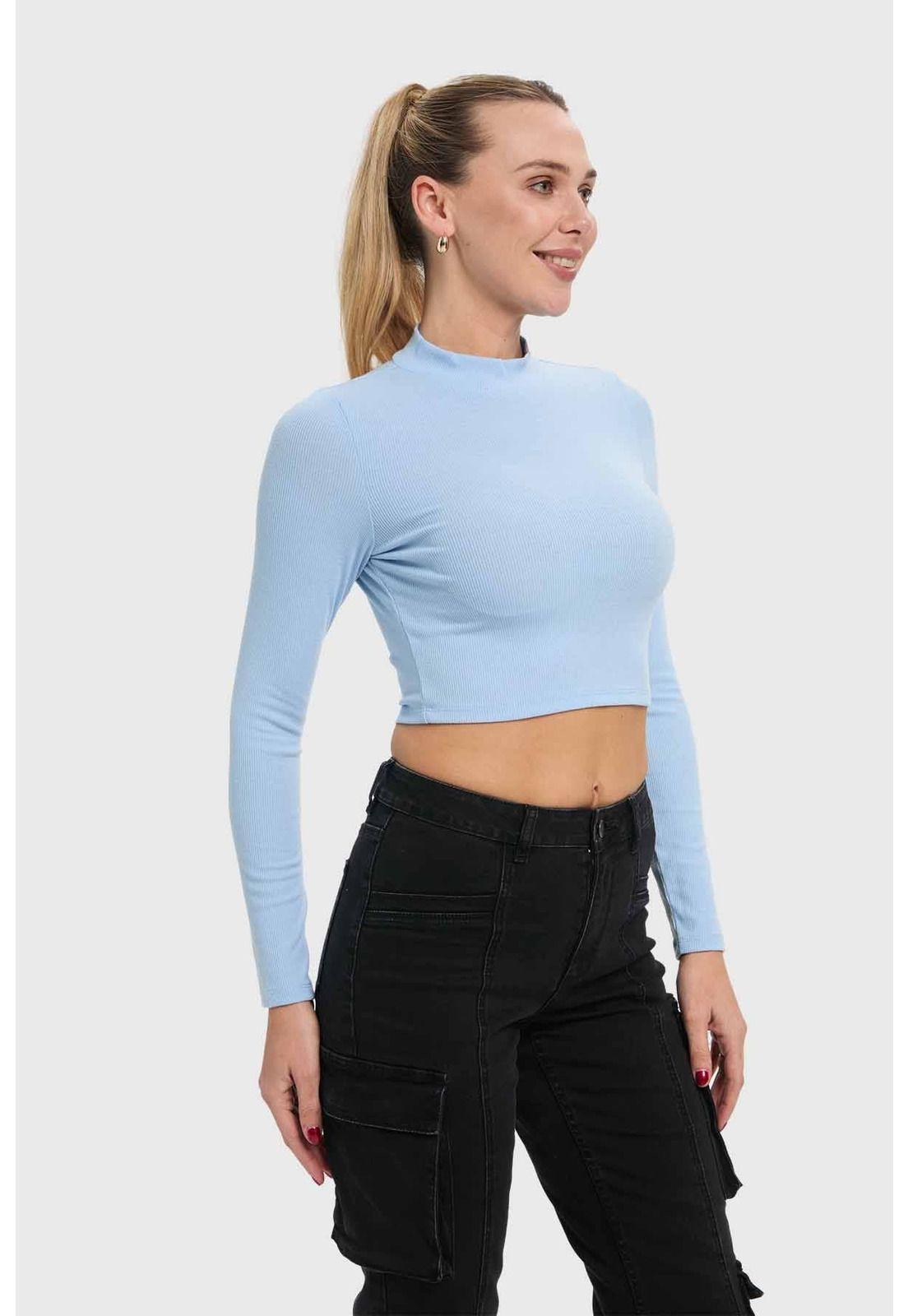 Polera Mujer Beatle Celeste-1