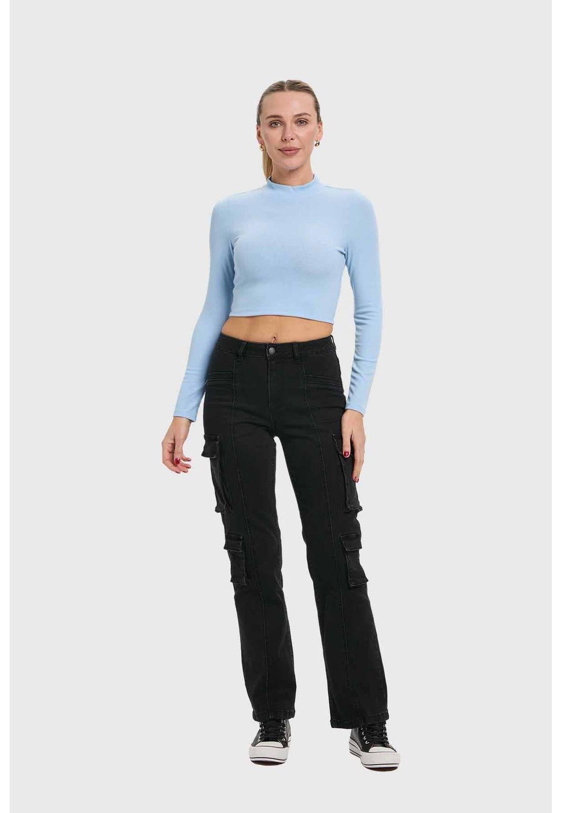 Polera Mujer Beatle Celeste-3