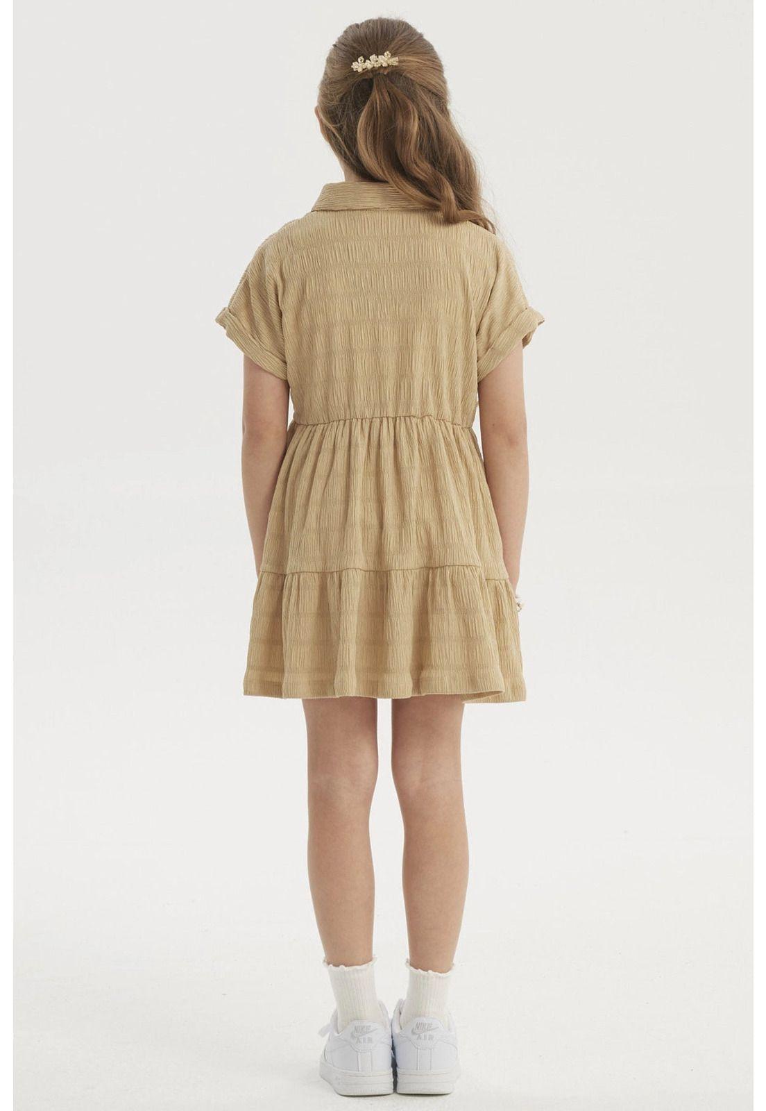 Vestido Niña Con Cuello Beige-2