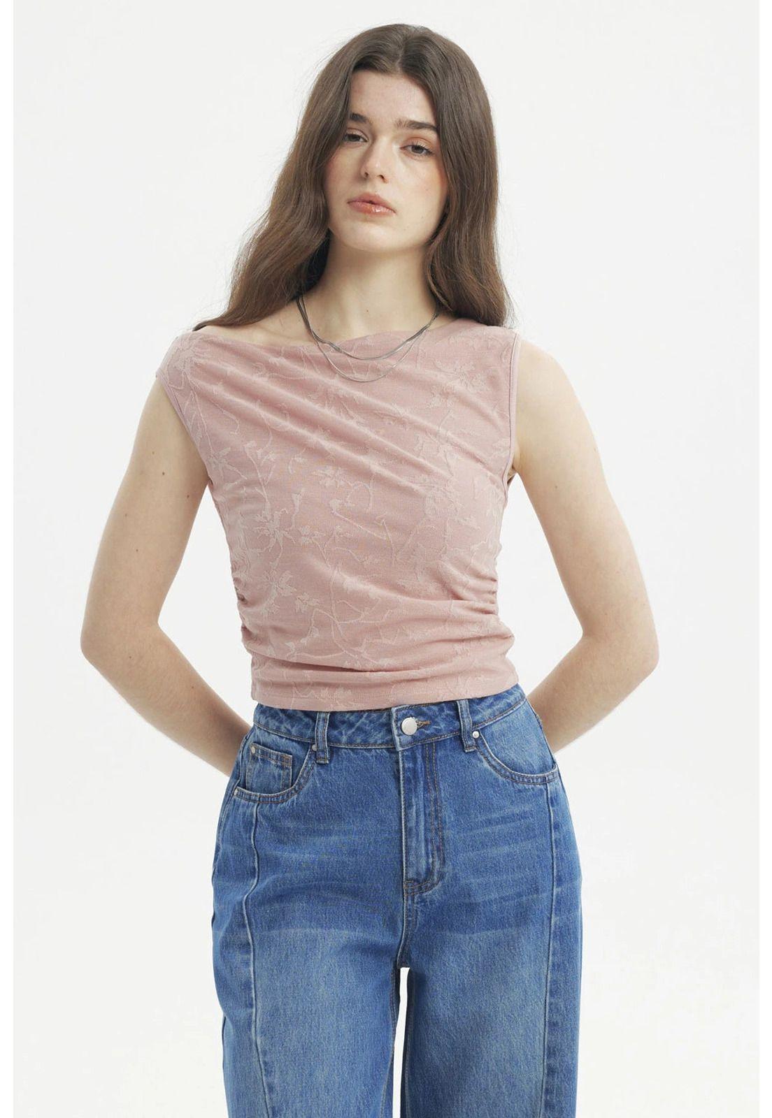 Polera Mujer Textura Palo Rosa - ll-0