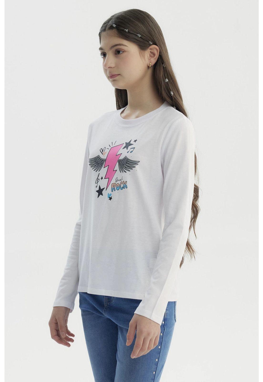 Polera Niña Básica Teen Blanco - ll-1