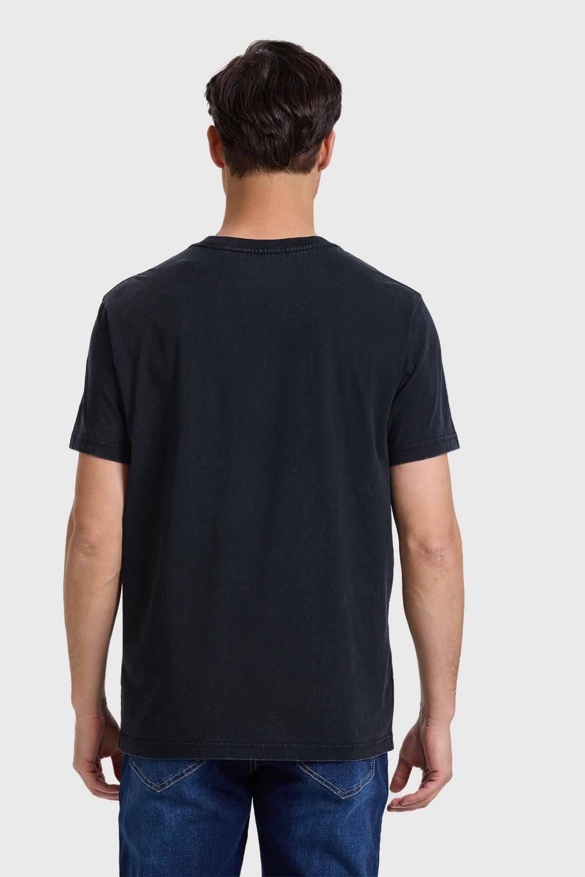 Polera Hombre Acid Wash Print Negro-2