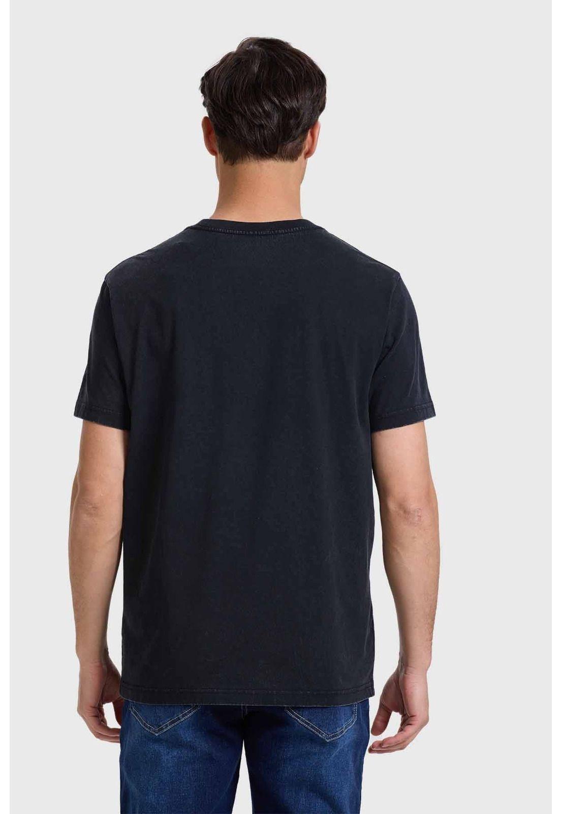 Polera Hombre Acid Wash Print Negro-2