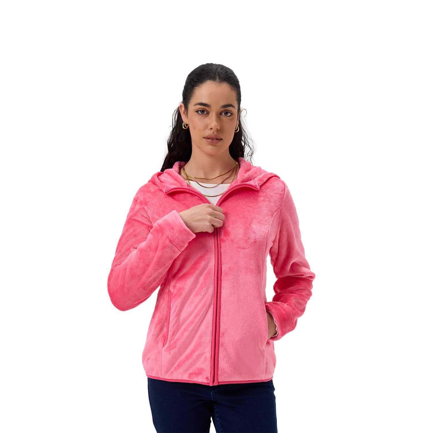 Polar Mujer Básico Full Zipper Rosado Fashion's Park-0