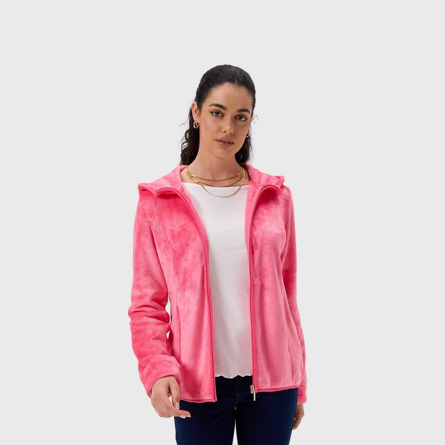 Polar Mujer Básico Full Zipper Rosado Fashion's Park-1