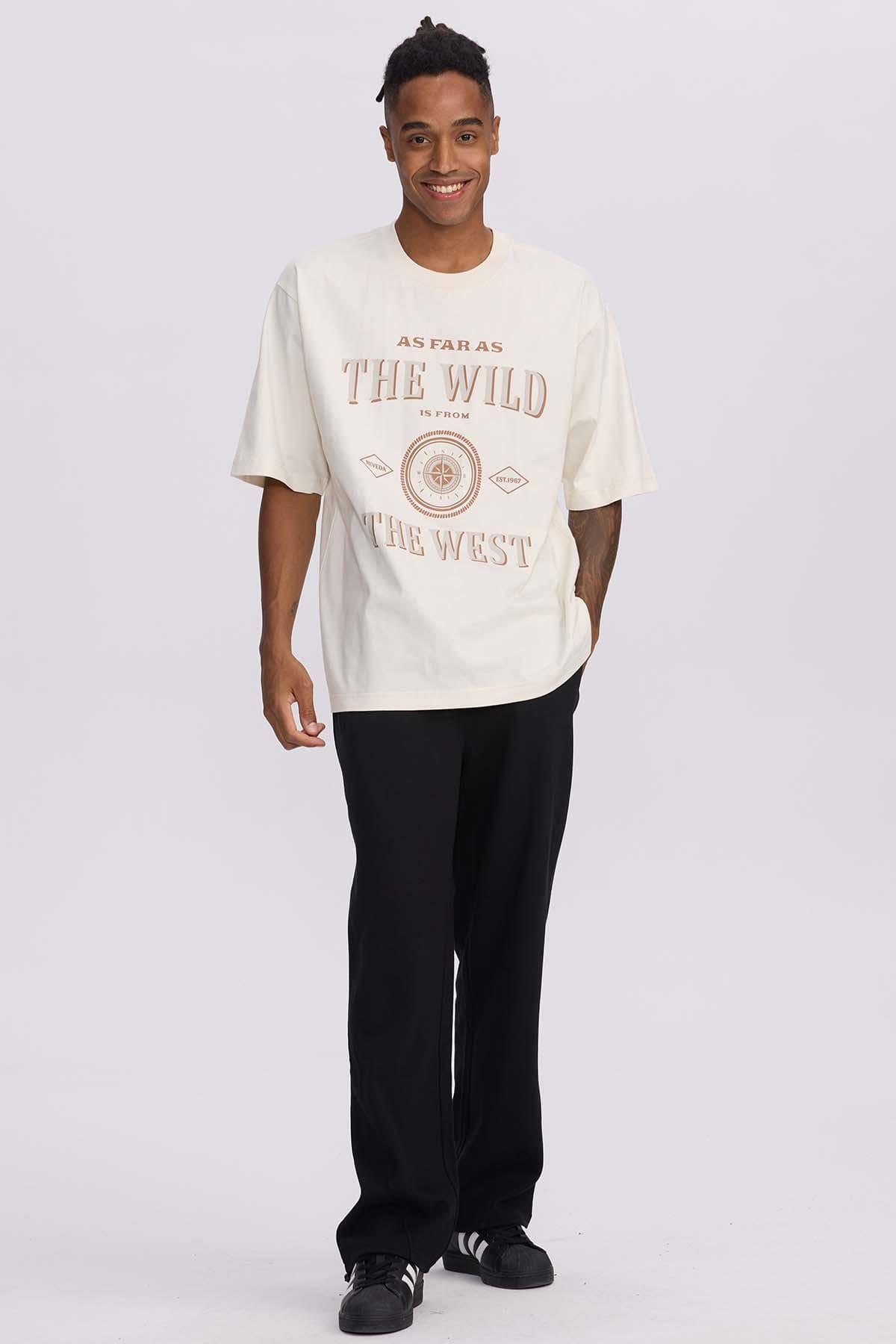 Polera Hombre Print Central West Beige-3