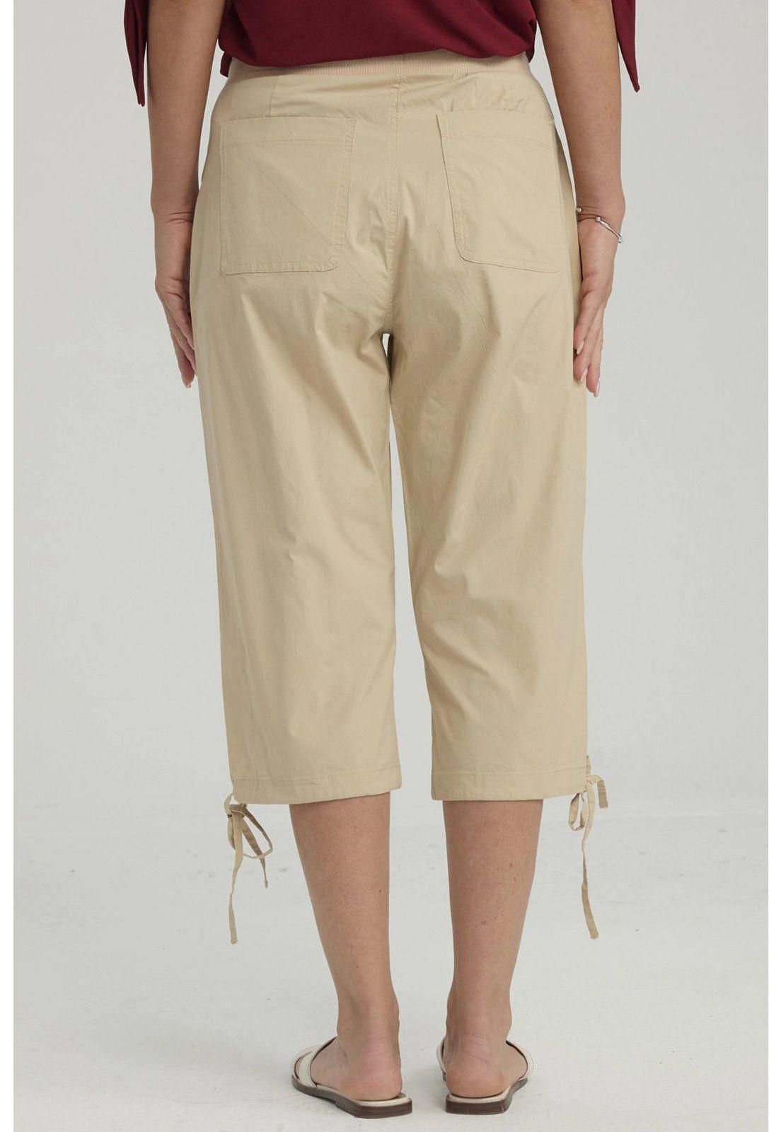 Pantalón Mujer Con Cortes Y Apertura Beige-3