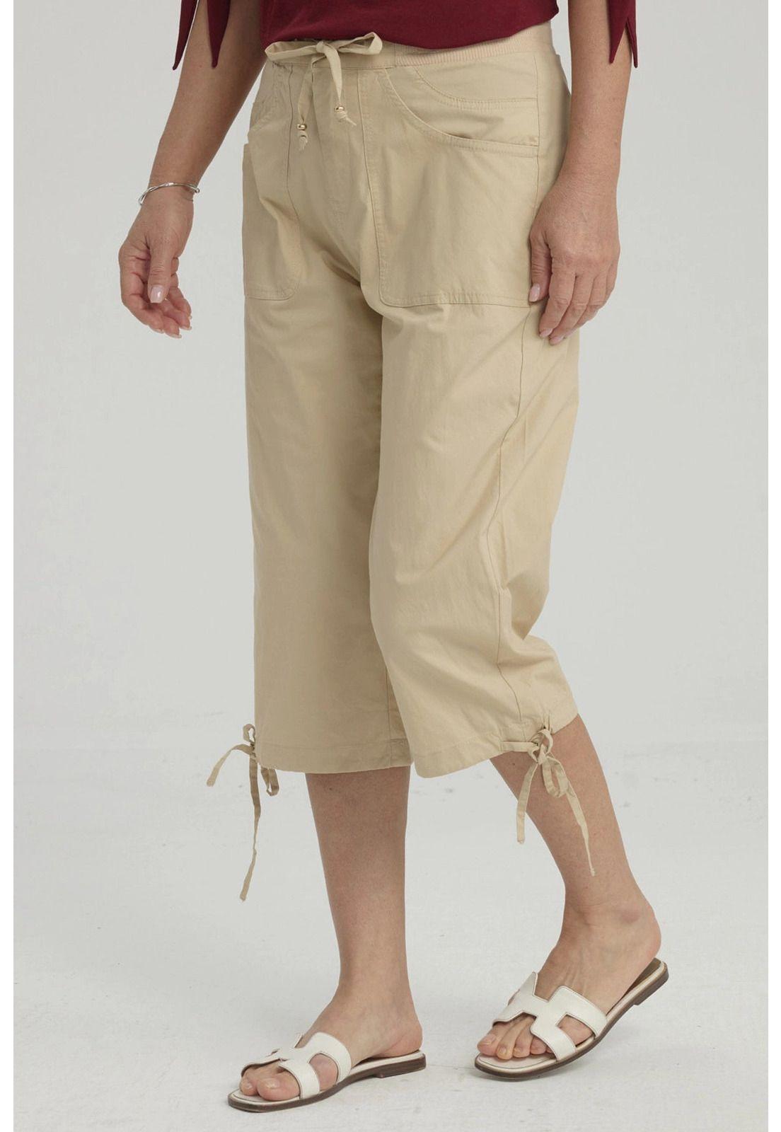 Pantalón Mujer Con Cortes Y Apertura Beige-4