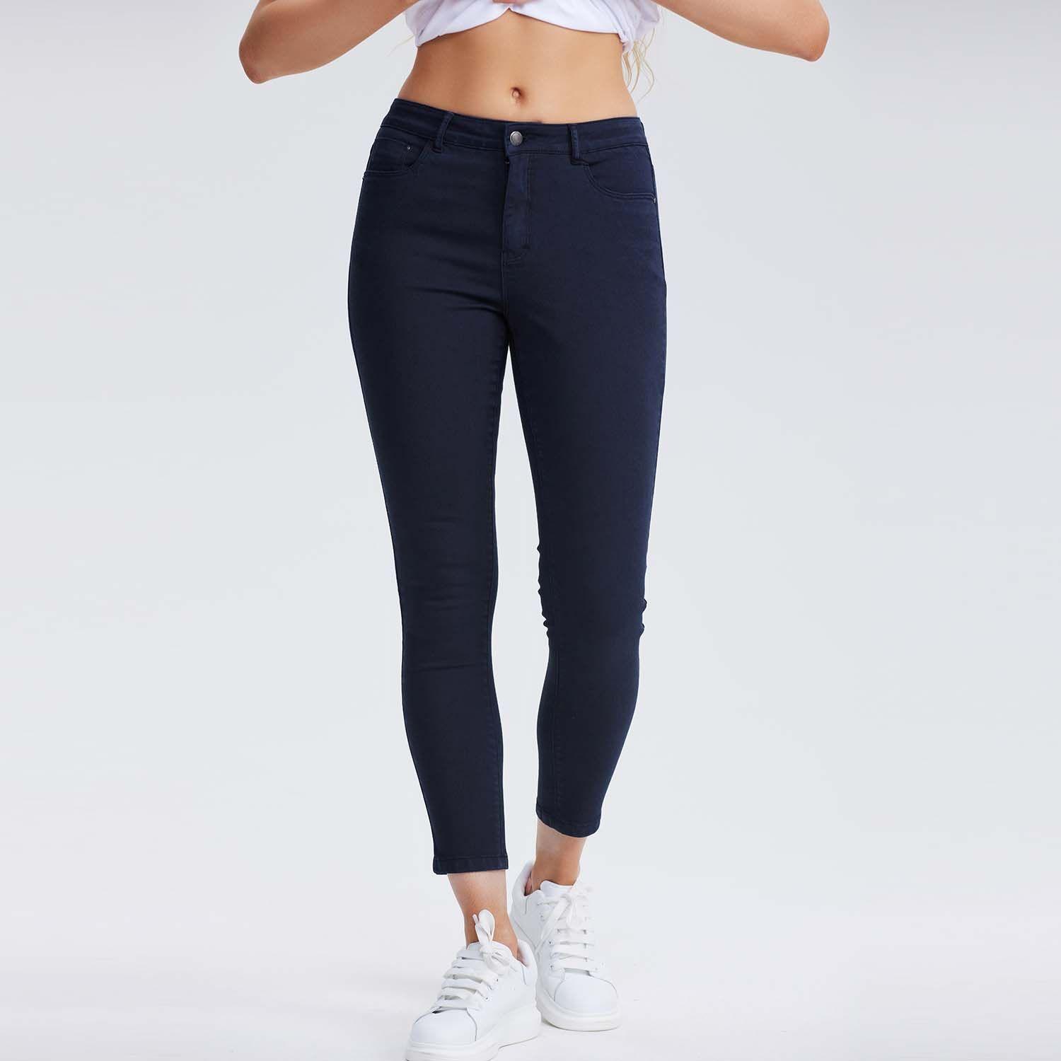 Jeans Super Skinny Azul Marino Mujer-0