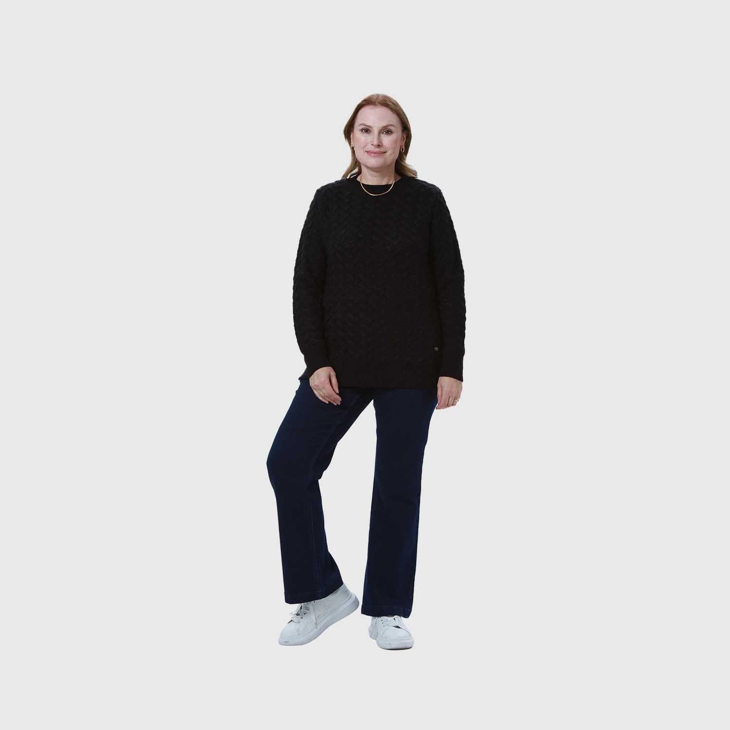 Sweater Mujer Calado Negro Fashion's Park-3