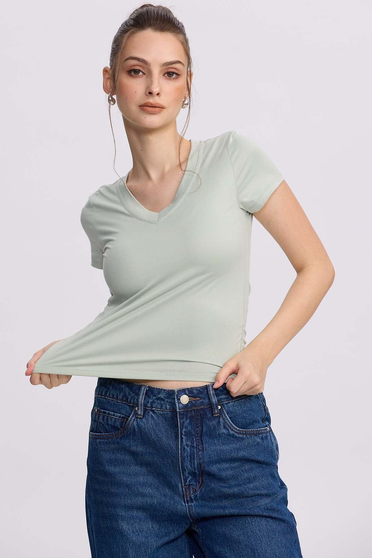 Polera Mujer Deporte Verde Agua-1