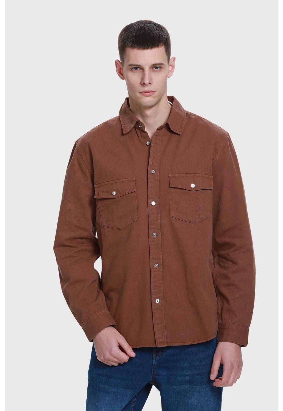 Camisa Hombre Café-0