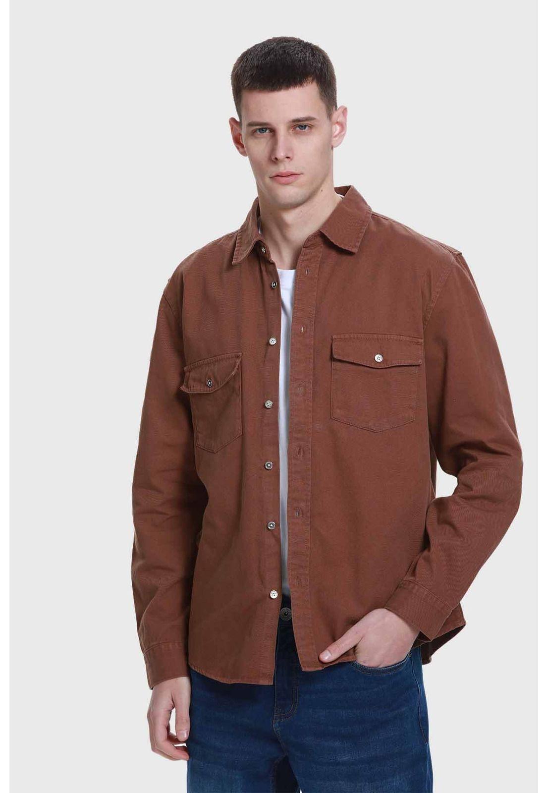 Camisa Hombre Café-1