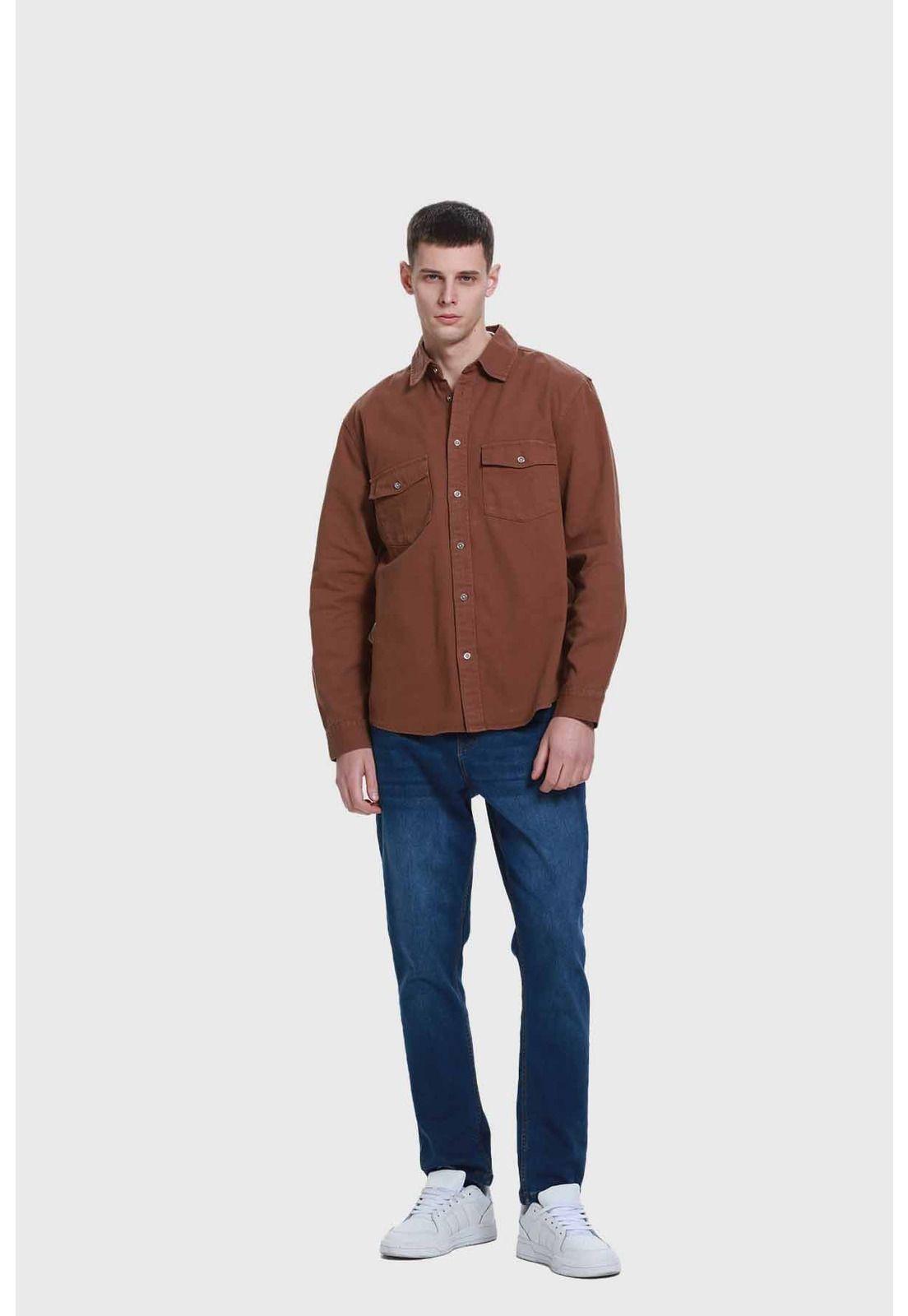 Camisa Hombre Café-3