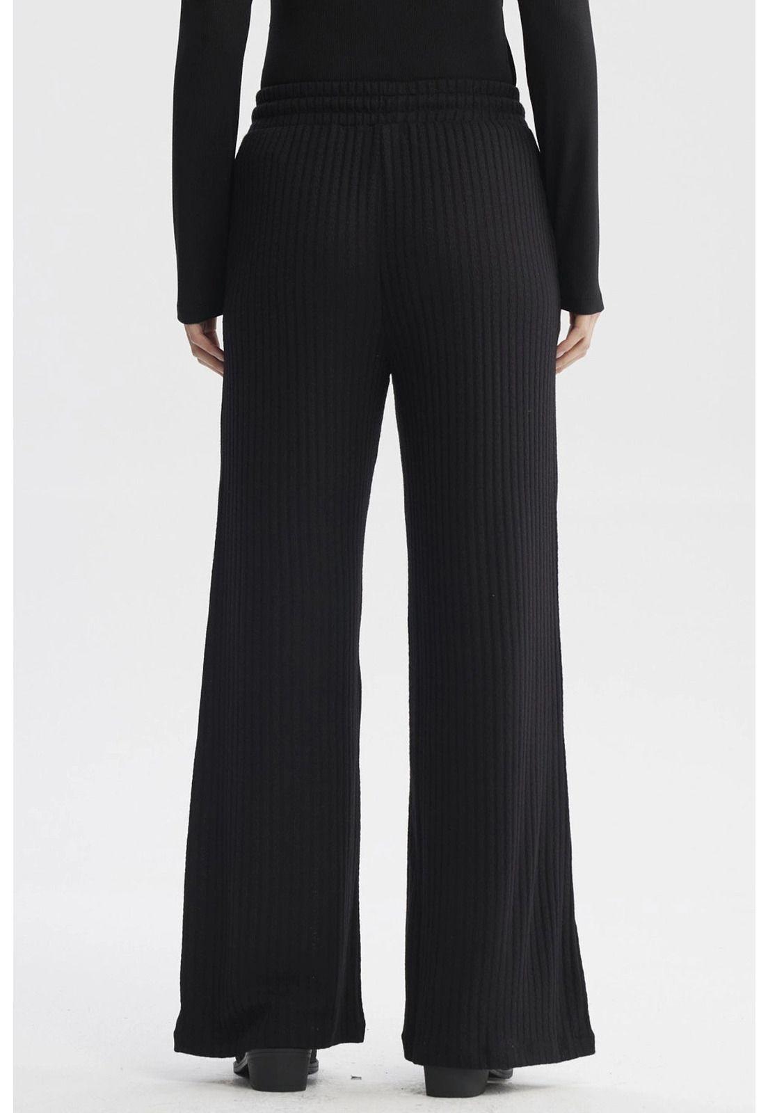 Pantalón Mujer Wide Leg Negro - Vl-2