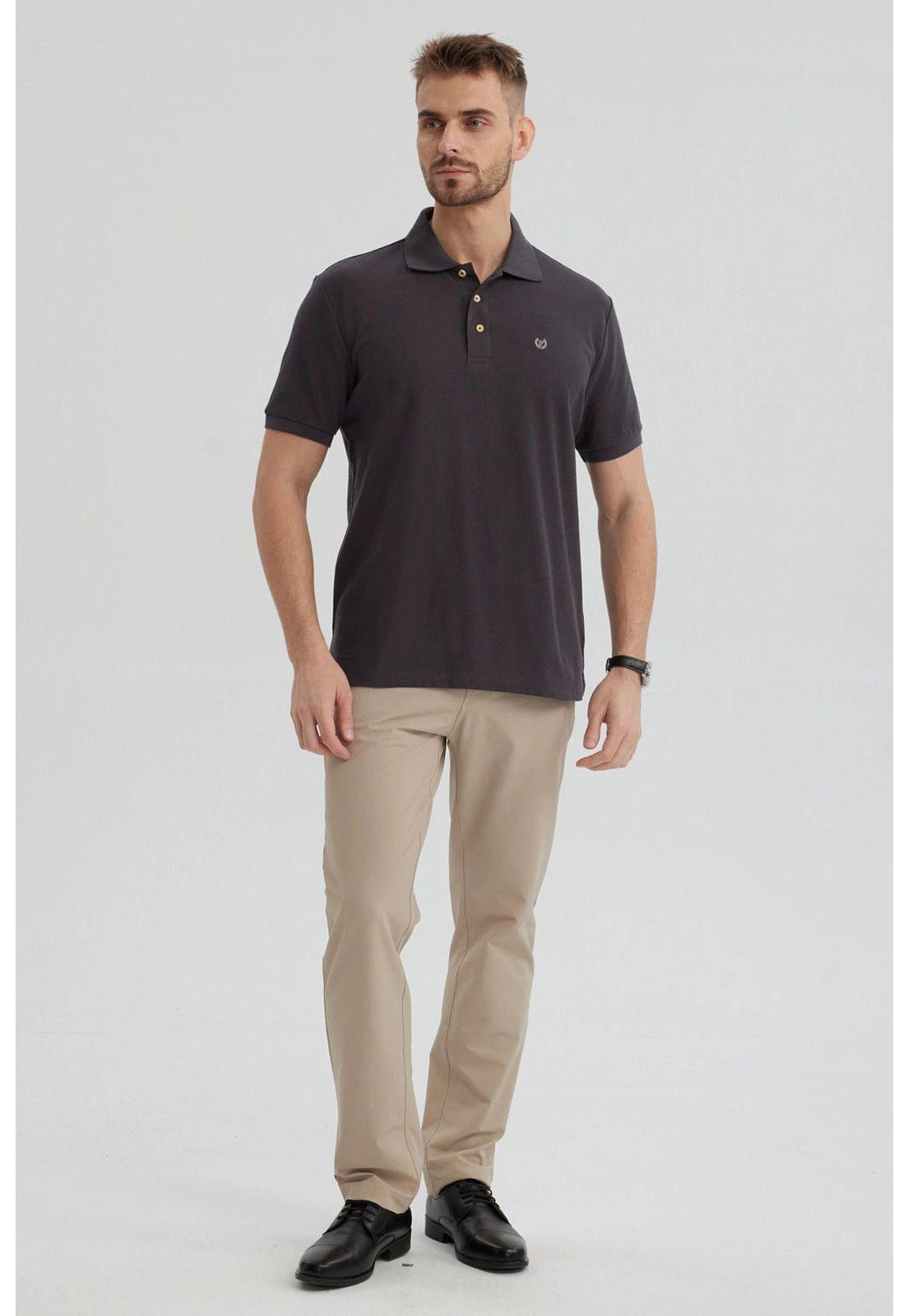 Polera Hombre Pique Básica Lisa Marengo - V-3