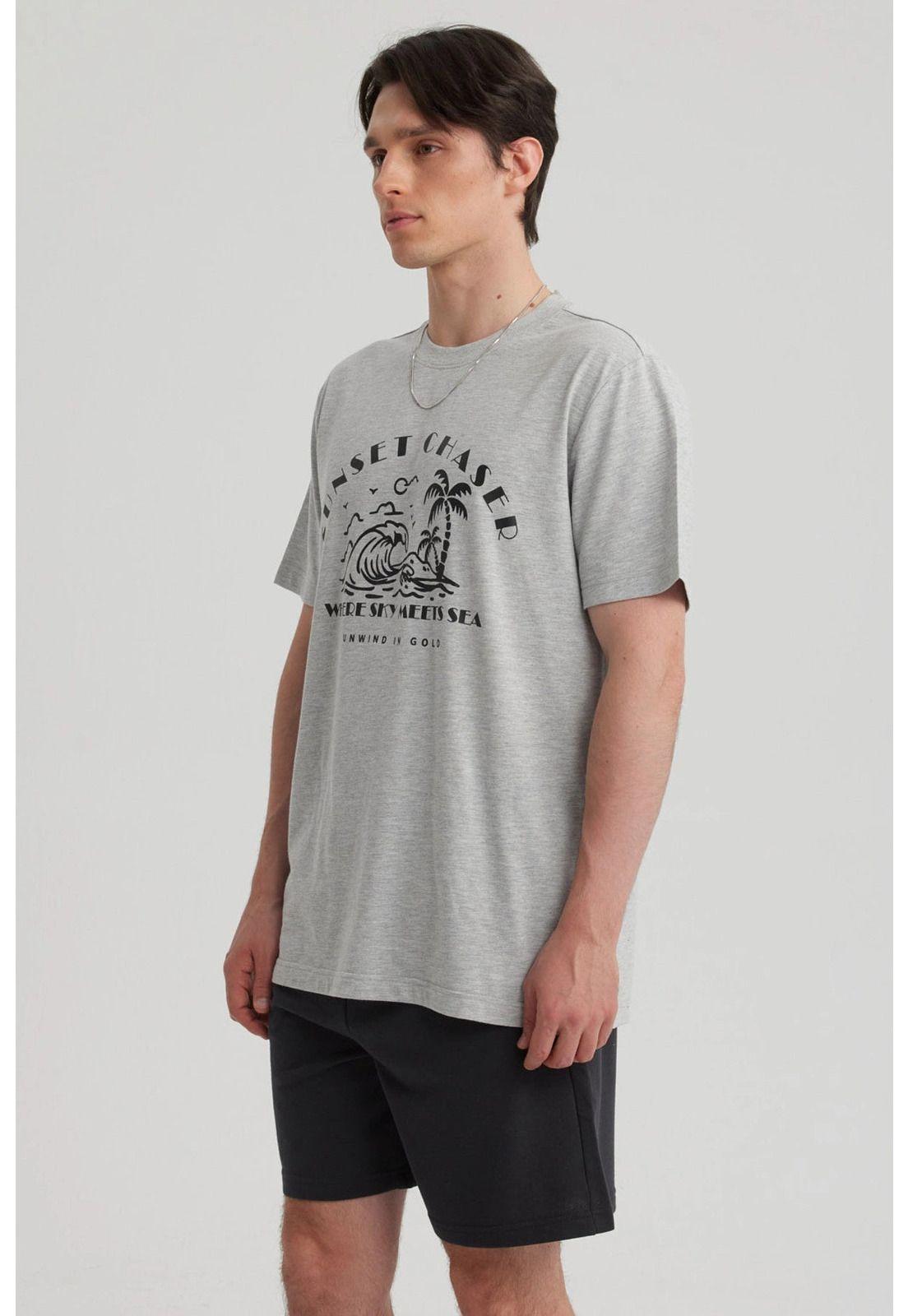 Polera Hombre Print Regular Fit Gris-5