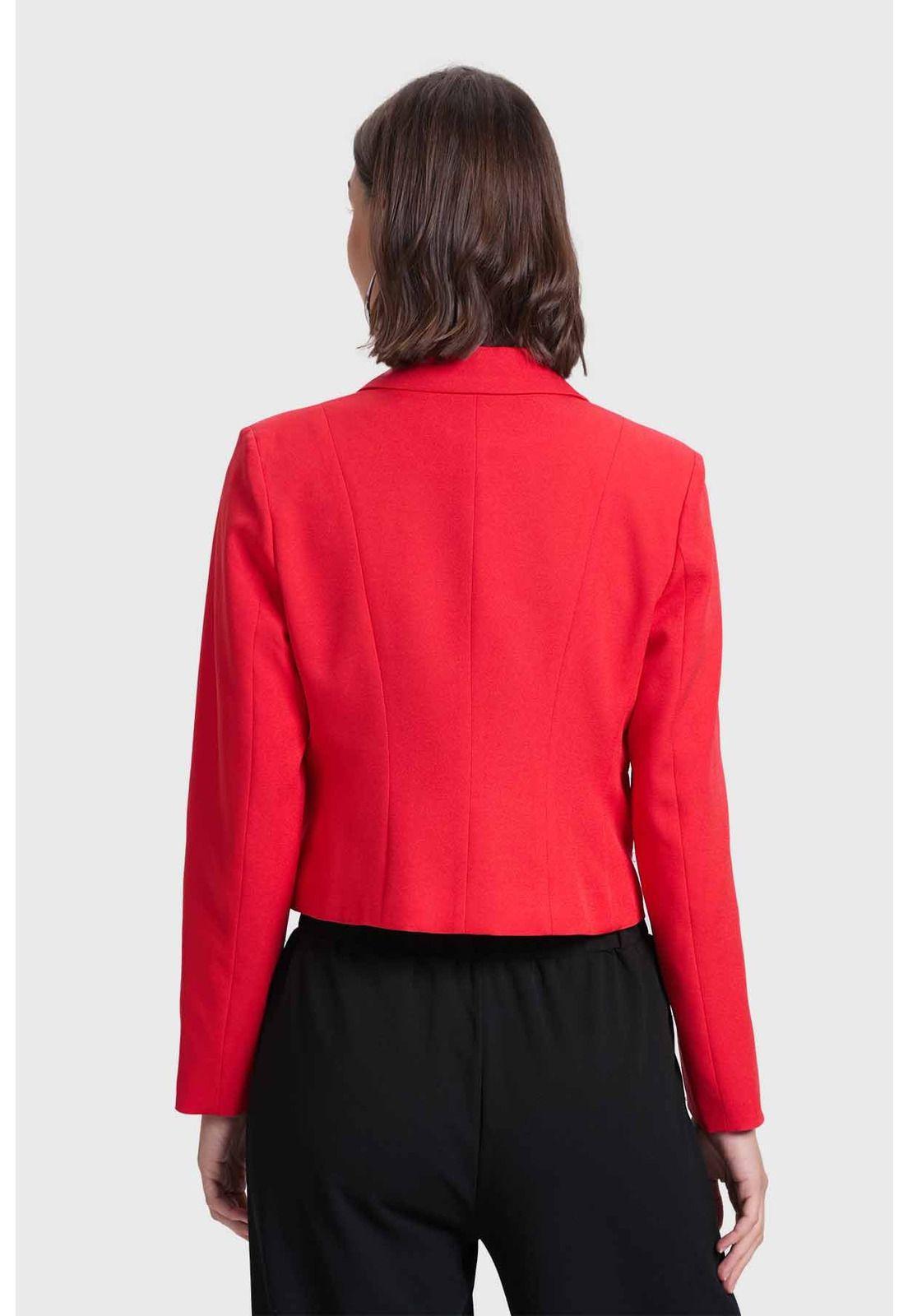 Blazer Mujer Corte Cruzado Rojo-2