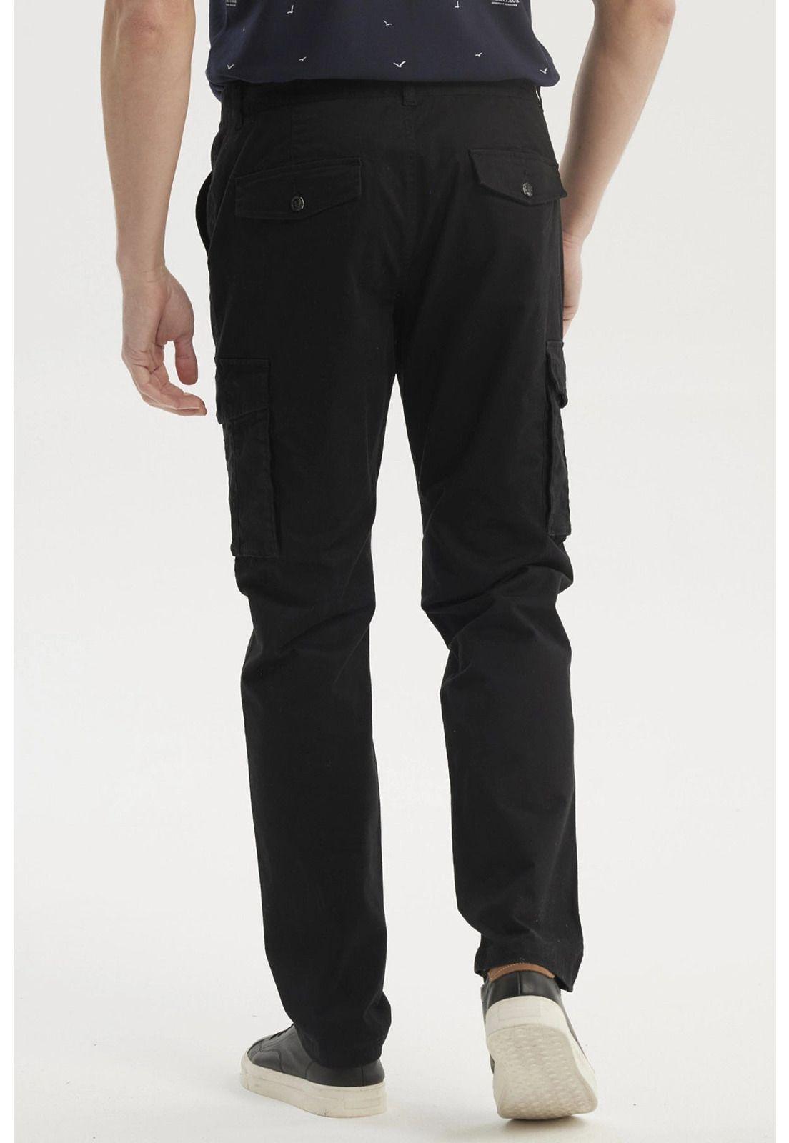Pantalón Hombre Cargo Slim Fit Negro-2