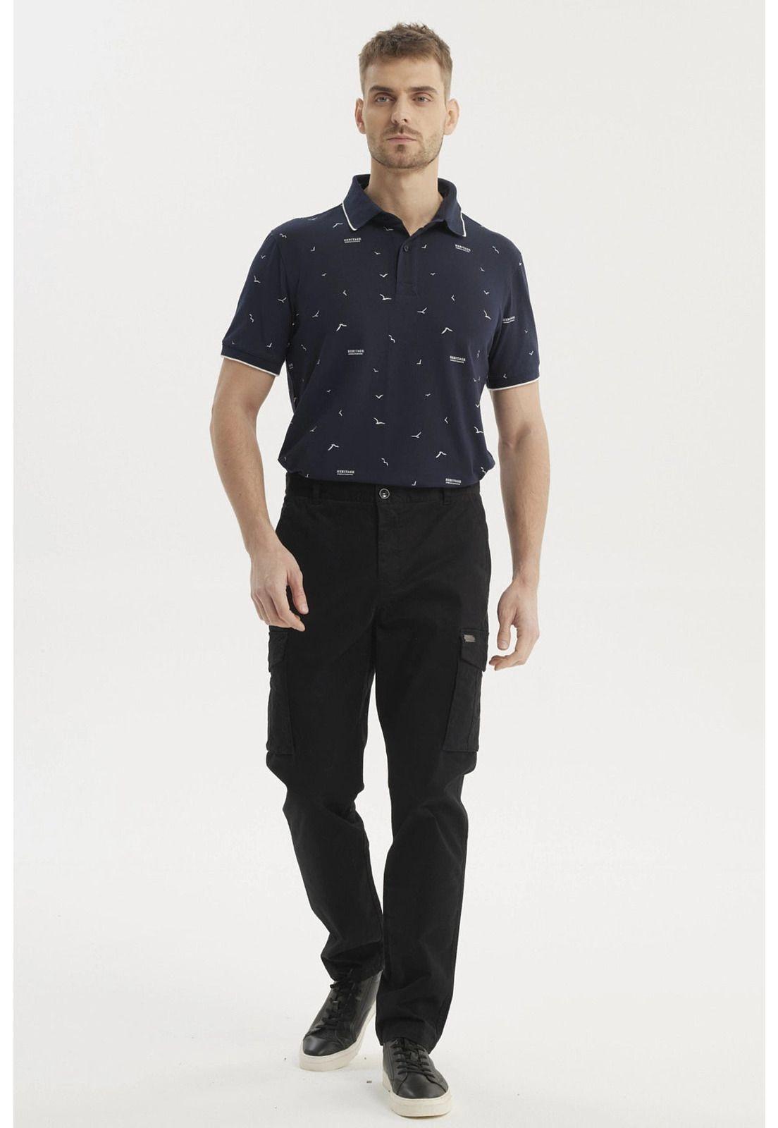 Pantalón Hombre Cargo Slim Fit Negro-3